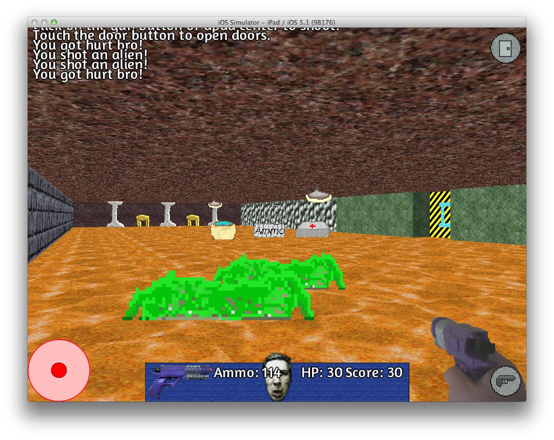 Gameplay screenshot of Weltraumsoldat3D / SpaceSoldier on iPad